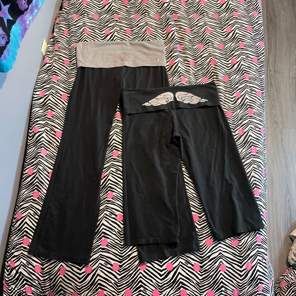 Vintage Y2K PINK Victoria’s Secret fold over leggings